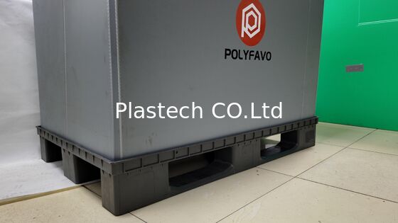 جعبه پالت تاشو 1200x800mm PP Honeycomb کانتینر تاشو 4 راه ورودی Fumigation رایگان قابل بازگشت برای لوازم غذایی اتوماتیک