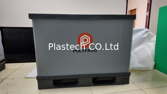 جعبه پالت تاشو 1200x800mm PP Honeycomb کانتینر تاشو 4 راه ورودی Fumigation رایگان قابل بازگشت برای لوازم غذایی اتوماتیک