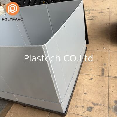 ظرفیت بار 500 کیلوگرم جعبه های حمل و نقل 1220 * 1140 * 900 میلی متر کانتینر پلاستیکی پنل لانه زنبوری PP جعبه آستین
