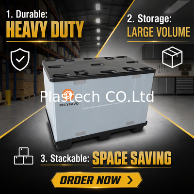 کانتینر های پلاستیکی قابل انعطاف 1200x1000 کارت آستین لوله دار Euro Pallet Box