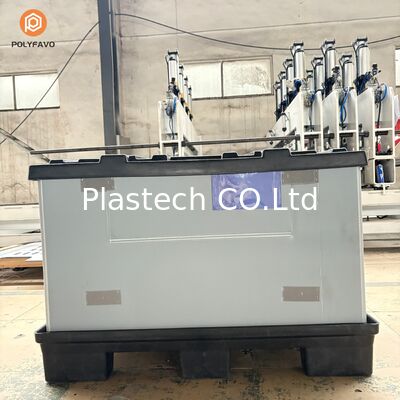 Foldable Pallet Box Heavy Duty, Collapsible Crate with Custom Cutouts, 10mm 12mm Wall 300kg Dynamic 500kg Static
