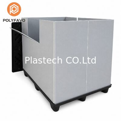 ظرف پالت پلاستیکی جعبه تاشو، جعبه های تاشو قابل استفاده مجدد برای چرخه های ذخیره سازی، چاپ لوگو رنگی سفارشی 500 کیلوگرم