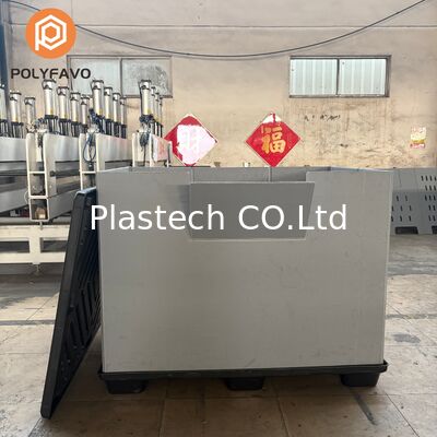 ظرف پالت پلاستیکی جعبه تاشو، جعبه های تاشو قابل استفاده مجدد برای چرخه های ذخیره سازی، چاپ لوگو رنگی سفارشی 500 کیلوگرم
